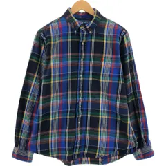 古着 ラルフローレン Ralph Lauren CUSTOM FIT 長袖 ボタンダウン フランネルチェックシャツ メンズL相当/eaa524090