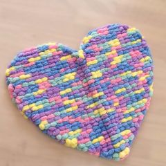 マシュマロニットマット：ハート《カラフル1》ハンドメイド