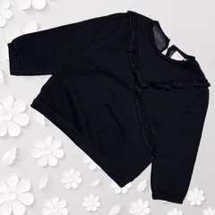⭐️ZARA⭐️キッズ トレーナー 胸フリル 可愛い 裏起毛 ブラック 110cm