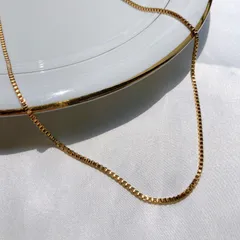 【サージカルステンレス】ゴールドベネチアンチェーンのロングネックレス 60cm 長さ変更可能◎