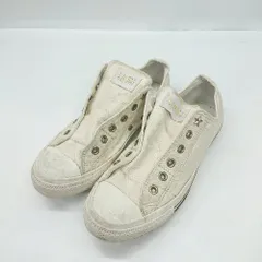 ◇ Θ CONVERSE コンバース 星スタッズ装飾 ローカットスニーカー サイズ25.5 アイボリー系 メンズ E  【1502030021837】