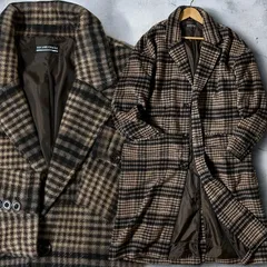 新品大特価！ SQUARE CIRCLE スクエアサークル ウール混 グレンチェック エアリーメルトン チェスターコート ロングコート VR-040 20 ビジネス カジュアル オンオフ兼用 ブラウン系