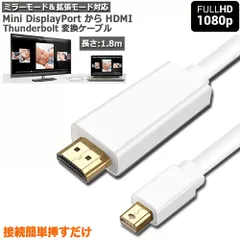 Mini DisplayPort to HDMI 変換ケーブル ミニ ディスプレーポート MINI DP 1080P 解像度対応 1.8m MacBook MacBook Pro MacBook