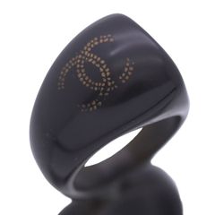シャネル CHANEL リング 指輪 13号 ココマーク リング ブラック レジン レディース【中古】