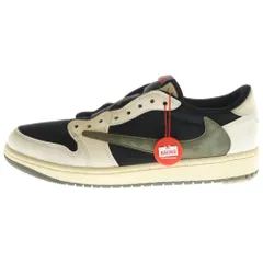 NIKE (ナイキ) ×Travis Scott WMNS AIR JORDAN 1 LOW OG Medium Olive DZ4137-106 トラヴィススコット ウィメンズ エアジョーダン1 ローカットスニーカー US11/28cm