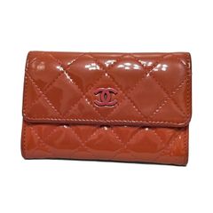 CHANEL(シャネル) 名刺入れ マトラッセ オレンジ レザー