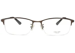 ポリス POLICE vplb03j 0k05 アンティークブラウン po4 メガネ ナイロール ハーフリム スクエア メンズ 眼鏡 めがね 送料無料 新品