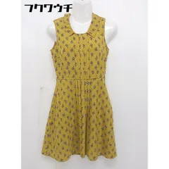 ◇ BE RADIANCE ビーラディエンス 花柄 ノースリーブ ミニ ワンピース サイズF マスタード系 レディース 【中古】 【1105070002769】