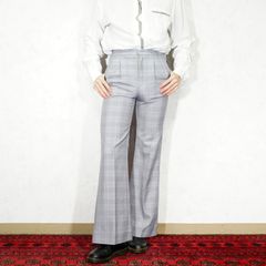 *SPECIAL ITEM* USA VINTAGE CHECK PATTERNED DESIGN FLARE SLACKS PANTS/アメリカ古着チェック柄デザインフレアスラックスパンツ