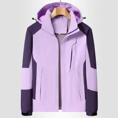 ☆ パープル ☆ XLサイズ ☆ ジャケット フード付き 長袖 レディース pmyjacket29 ジャケット フード付き 長袖 ウインドブレーカー コート マウンテンパーカー 作業服 登山ウェア レディース メンズ 無地 防風 防寒 春 春物 秋 秋物