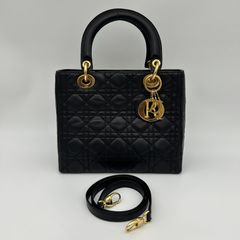 CHRISTIAN DIOR（クリスチャンディオール）レディディオール カナージュ レザー 本革 2way ハンドバッグ【中古】