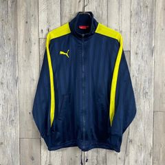 PUMA トラックジャケット ブルー イエロー レア デカロゴ ライン 