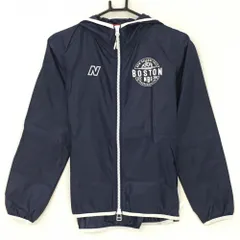 【美品】ニューバランスゴルフ ジップパーカー ネイビー×白 薄手 ブルゾン レディース 0(S) ゴルフウェア New Balance