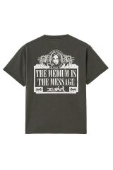 X-girl エックスガール 105252011039 VINTAGE LABEL FACE LOGO S/S TEE Tシャツ CHACOAL 正規通販 レディース