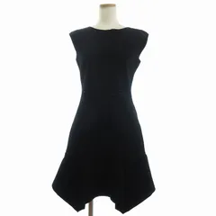 エポカ EPOCA ワンピース ノースリーブ ニット フレア ひざ丈 40 黒 ブラック ■GY45