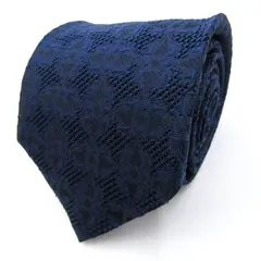 タカキュー ブランド ネクタイ シルク 小紋柄 総柄 メンズ ネイビー TAKA Q 【中古】