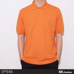 訳あり FRED PERRY フレッドペリー 80s England製 vintage トップス ポロシャツ 半袖 無地 鹿の子素材 ワンポイント カジュアル 　オレンジ　 【SP946-00】 送料無料　古着　メンズ