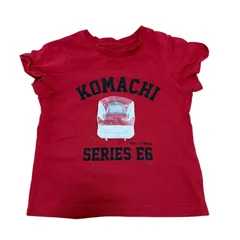 【綿100%】新幹線 E6系 こまち Tシャツ 100cm JR東日本公式 ライセンス品 キッズ 半袖 赤 男の子 鉄道 グッズ 乗り物好きに