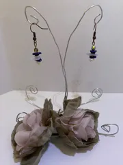 天然石　ピアス　イヤリング　ラピスラズリ　ブルーレースアゲート　淡水パール