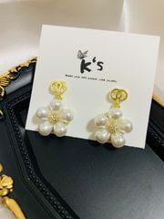 【K‘s store 2021】ピアス　925  白　パール　お花　No.034