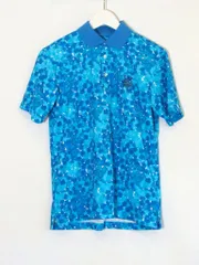 【217945】BEAMS GOLF ビームス ゴルフ  ポロシャツ　花柄  M ブルーのサムネイル