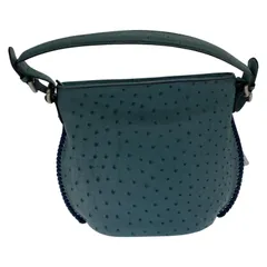 ZAO オーストリッチ ボーダーフリルバッグ ミンク JRA ZAO オーストリッチ ボーダーフリルバッグ ミンク JRA