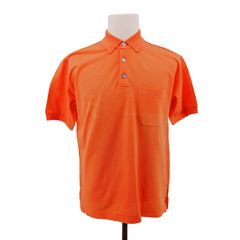 HERMES エルメス ポロシャツ Hロゴ オレンジ メンズ S