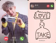 【中古】ｺﾚｸｼｮﾝｶｰﾄﾞ(男性) PENTAGON/フイ(Hui)/裏面ピンク/CD「LOVE or TAKE」(ROMANTIC VER.)封入特典フォトカード