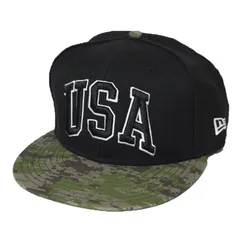 【ニューエラ正規商品】ニューエラ NEW ERAⓇ Digital Camo USA　ブラック × ブラック　グリーンカモバイザー 9FIFTYスナップバック Free(OSFA)(商品番号：11226125)