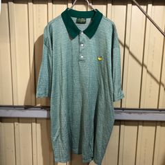 397 AMEN CORNER 半袖 ポロシャツ 2XL グリーン 総柄 ゴルフウェア レトロ ビッグサイズ 古着卸 アメリカ仕入