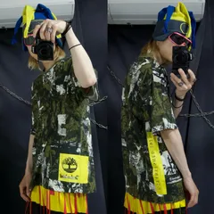 Timberland “Hip Hop Camouflage” (Lizard DPM MIX?) Neon Yellow Logo S/S Tee ヒップホップ 迷彩 リザード DPMカモ ネオンイエロー tシャツ