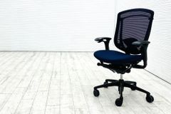 コンテッサチェア オカムラ 中古 2018年製 コンテッサ 座クッション 可動肘 中古オフィス家具 高機能チェア ダークブルー 【A000003662】