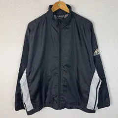 90s adidas アディダス ジャケット パフォーマンスロゴ ブラック ホワイト Lサイズ メンズ 古着 ストリート テック系