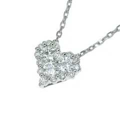 【返品OK】ヴァンドーム ハートモチーフ 合計0.30ct 天然ダイヤ ネックレス 40cm Pt850/950 新品仕上げ済み レディース プラチナ 白金【送料無料】【中古】