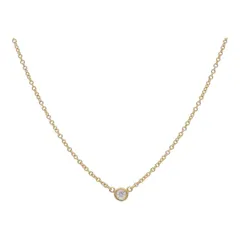 【中古】 Tiffany ＆ Co. ティファニー バイザヤード シングル ダイヤモンド ペンダント K18YG Au750 ゴールド ネックレス 23026933DS