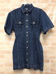 【中古】 MOUSSY マウジー SHORT SLEEVE DENIM MINI DRESS インディゴ 2 111412856
