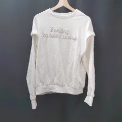 ◇ OLIVEde OLIVE 腕部分取り外し可能 オーバーサイズ カジュアル 長袖 トレーナー サイズF ホワイト レディース E  【1310050031619】