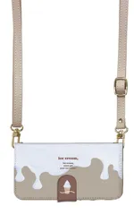 iPhone14 ケース 手帳型 アイフォン14 スマホケース スマホショルダー レザー ストラップ ソフトクリーム アイスクリーム かわいい 調節可能 130cm  カラー01