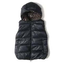 DUVETICA デュベティカ ベスト Lanificio F.lli Cerruti ラニフィシオ チェルティー 別注 フード付き ウール ダウンベスト FEBEDUE ネイビー 紺 42 アウター ジャケットのサムネイル