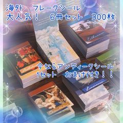 フレークシール　6冊セット　海外　300枚　大容量　デコ　手帳　韓国　おまけ付き