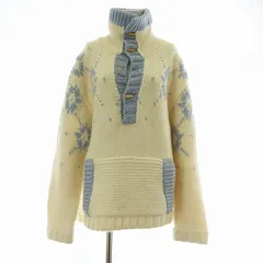 BURBERRY BLUE LABEL ニット セーター 長袖 ウール ハイネック プルオーバ トグルボタン L アイボリー 青 ブルー バーバリーブルーレーベル BURBERRY BLUE LABEL ニット セーター