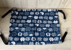 ★600円均一商品★〇匿名配送〇　猫　ケージ　和風青　ハンモック　横47cm×縦36cm