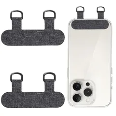 2枚 スマホ ストラップホルダー 2口タイプ 携帯ストラップホルダー スマホタグパッチ オックスフォード生地 耐摩耗性 スマホに傷付きなし 一体成形 裂け・型崩れにくく 金属Ｄ字リング丈夫で荷重性良い スマホストラップ スマホショルダー スマホケースに挟む 0