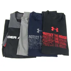 アンダーアーマー ノースリーブ 半袖Tシャツ 4点セット Lサイズ スポーツウエア ブランド まとめて メンズ UNDER ARMOUR 【中古】