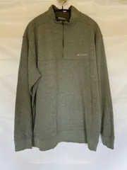 Columbia ロゴ刺繍　ハーフジップ　グレー　古着スウェット