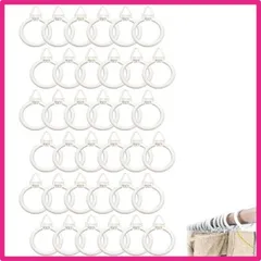 カーテンリング リングランナー カーテン 突っ張り棒用 フック ポータブル 耐久性 内径35mm 36個入り