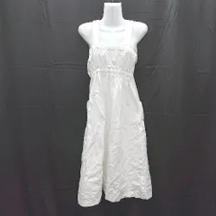 ◇ Θ OLIVE des OLIVE ショルダー調整可能 ミディ フレアー ジャンパースカート サイズ F ホワイト レディース E  【1412260020015】のサムネイル