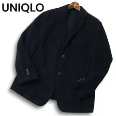 UNIQLO ユニクロ 秋冬 ウール混★ テーラード ジャケット ブレザー Sz.L メンズ 紺 ネイビー