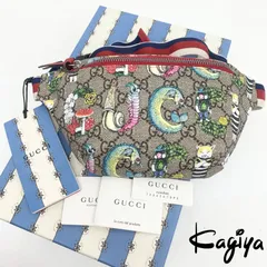 未使用 GUCCI グッチ チルドレンズ GGスプリーム ベルトバッグ ウエストポーチ ヒグチユウコ ベージュ マルチカラー 502095 動物