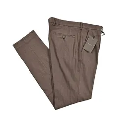 BERWICH ベルウィッチ / MORELLO ワンタックスラックス ストレッチ 春秋冬 コットン ブラウン 411978